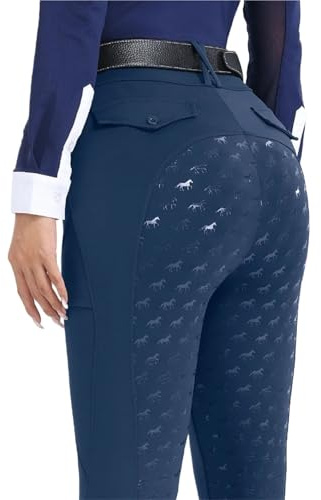 GMGQJST Pantalones de equitación Pantalones De Equitación De Silicona con Asiento Completo, Mallas Y Leggings For Montar A Caballo, Ropa Ecuestre For Mujer(Blue,XS)