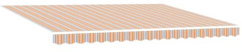 vidaXL Einziehbare Markise Mehrfarbig 450 x 300 cm Stoff, Moderne rechteckige Markise, Flexibler Sonnenschutz für Garten und Terrasse, schattenspendende Lösung