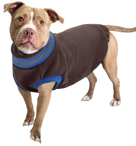 Hunde Fleecejacke, Hundemantel Warm Hundejacke Winter Fleecemantel Winddicht Kaltwetter Outdoor-Hundebekleidung mit Reißverschluss(Braun, 2XL)