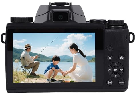 Annadue Cámara Digital 4K para Fotografía y Vlogging, Cámara Vlog de Enfoque Automático de 64MP con Pantalla Táctil de 4 Pulgadas, WiFi, Zoom de 16x, Flash y Micrófono Externo para