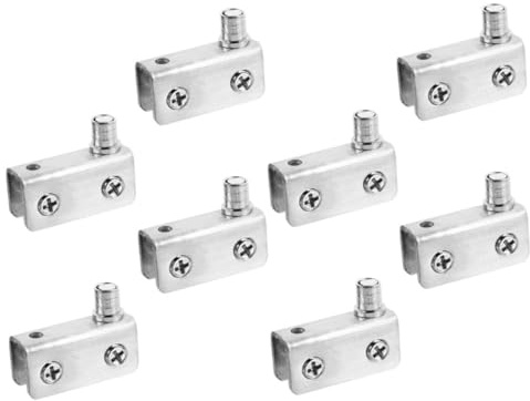 Anneome 8 Stück Teiliges Edelstahl Glas Türscharnier für Glas Stabile Klemmen pivot Scharniere Einfache Montage Geeignet für Glastüren Schranktüren Duschtüren Langlebig und Rostfrei