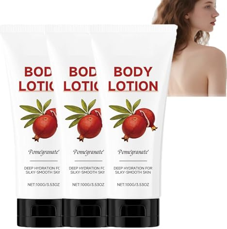 Lozione per il corpo con melograno, lozione al melograno, crema per il corpo nutriente per le donne idratante quotidiano nutriente non grasso crema mani cura della pelle secca autunno (3pcs)