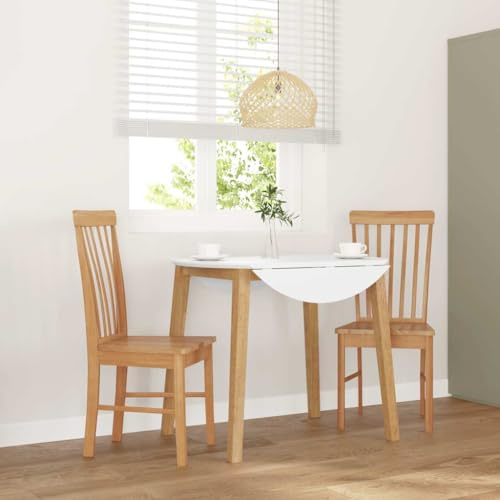 Hoopleep Esszimmerstühle 2er Set Massivholz Gummibaum, Naturfarben, Ergonomisches Design für Küche und Esszimmer, 42,5x48x94 cm Holzstuhl Modern, Stabile Rückenlehne