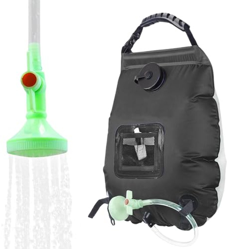 Générique Campingduschtasche – Solardusche 20 l | Tragbarer PVC-Warmwasserbereiter – Badetasche zum Aufhängen im Freien mit Schlauchdüse für Wandern, , Reisen, Garten, Camping