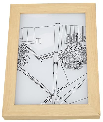 SIXRUN Pintura Iluminada, Imagen de Luz LED de Madera Maciza con Guía Acrílica, Decoración de Pared USB Regulable de 3 Modos de Color, Arte de Estilo Anime para Dormitorio, Sala de Estar, Mesita de