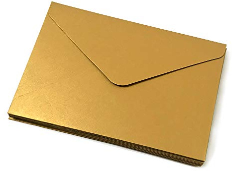 10 Stk. BRIEFUMSCHLÄGE matt gold/Briefkuvert/Kuvert/Format C5 (23 x 16 cm) aus Feinstkarton (400 g/m2) / Kuvert/Briefkuvert/Briefumschlag