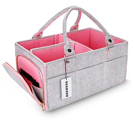 Baby Diaper Caddy Organizer for Girl Boy Large Nursery Storage Bin Basket Portable Holder Tote Bag for Changing Table and Car Baby Shower Gifts Newborn Essentials Baby Registry Must Haves Items