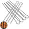 Spiedini per Barbecue Spiedini per Barbecue in Metallo Spiedini per Barbecue Riutilizzabili Spiedini per Barbecue in Acciaio Inox per Carni alla Griglia, Salsicce, Gamberi e Verdure 6 Pezzi (Argento)