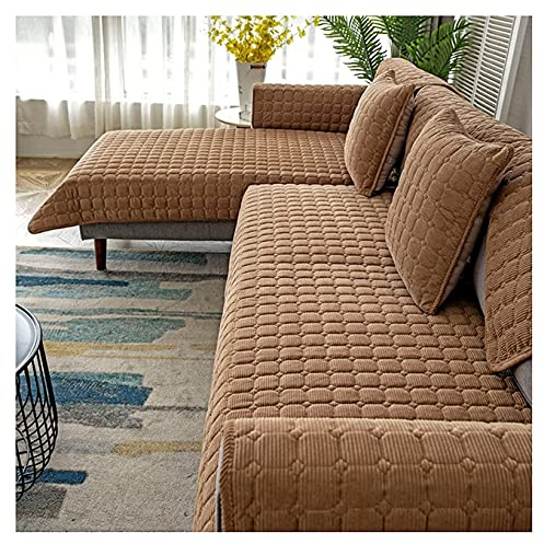 RTSFKFS Ecksofa Sofabezug l Form Sofahusse Couchbezug Sofaiberwurf 3/2 Sitzer Sofa Schutz Abdeckung Sofaschoner rutschfest Hund Katze Sofabezügen-Grau (Color : D, Size : 110x240cm 1pc)