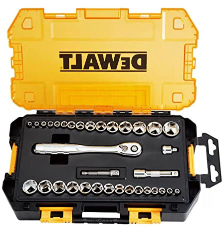 DEWALT® DWMT45034 Mechanics 1/4 in. and 3/8 in. Drive Socket Set (34 pc.)