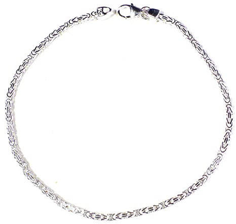 Original italienisches Byzantiner Königsarmband 925 Silber 2mm breit 23 cm Silberarmband Armband Damen Herren Schmuck ab Fabrik tendenze Italy