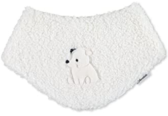 Sterntaler Halstuch aus Teddyplüsch mit Eisbär-Stickmotiv, gefüttert, mit Klettverschluss - Unisex Accessoires für Babys & Kleinkinder - weich, warm und kuschelig - ecru, Gr. 1