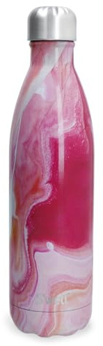 S'well Bouteille en Acier inoxydable, 750ml, Agata rose, Bouteille isotherme et anti-fuite pour boissons chaudes et froides jusqu'à 48h froides/24h chaudes