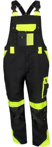 Luckyberg Herren Latzhose, Arbeitshose viel funktionale Taschen. Arbeitslatzhose Herren Größe: 44-62