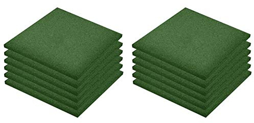 Gecheer 12 pz Piastrelle,Anticaduta,in Gomma,Verde,50x50x3 cm,Pavimenti Anticaduta in Gomma