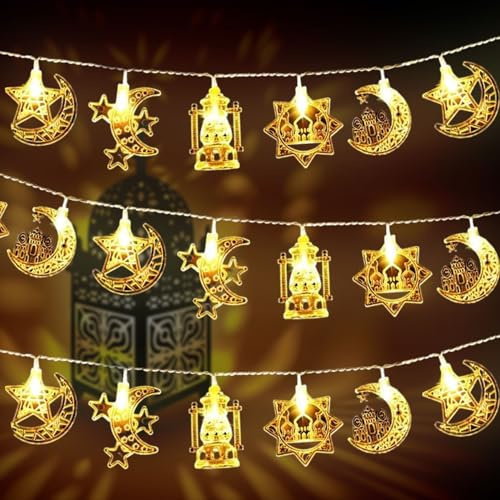 Ramadan Lichterkette,3-Meters 20 Muslim Eid LED String für Festival
