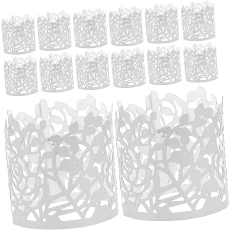 PRETYZOOM 50 Stück Einweg-Serviettenringe Serviettenringe mit Strasssteinen Serviettenhalter Dekor Schnallen für Papierservietten Festival-Serviettenringe Weihnachten Reflektieren des Papier