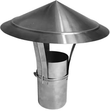Edelstahl-Schornsteinkappe, Rohr-Regenschutz-Schutzkappe, Dachhaube für Kanäle, Lüftungskappe, Regenhut-Haube, 160 mm/6,3 Zoll