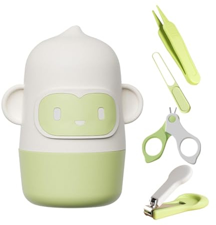 Qutalmi Kit de cuidado de uñas para bebés,Kit de uñas para bebés | Kit de cuidado de uñas 4 en 1 | Manicura y pedicura con cortaúñas, tijeras, pinzas para lima de uñas, herramientas seguras y fáciles