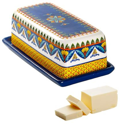 Pasdrucn Keramik Butterdose Mit Deckel, Butterdose Keramik, Butterglocke Für 250g Butter, Französische Butterdose, Multifunktion Butterdose Porzellan, Multi-Funktion Butter Dish, (Paket 1)