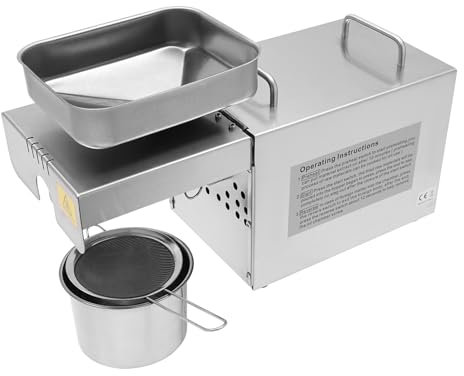 Automatisch Elektrische Ölpresse,Ölextraktor, Ölpresse Aus Edelstahl,Temperaturkontrolle,Physisches Pressen mit Schrauben,Leinsamen Erdnuss Sesam