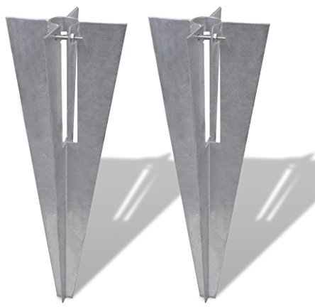 qohoio Fence Post Spikes 2 pcs Steel,Fence Post Support Bolt Down Garden Holder Like Metpost Bolt Grip