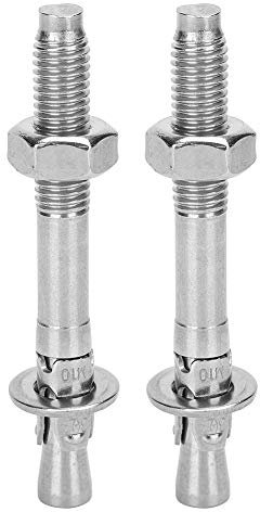 Leapiture 2 Piezas Tornillo de Ancla Perno de Expansión de Concreto Juego de Pernos de Anclaje de Concreto Tornillo de Expansión de Acero Inoxidable Kit de Tornillos de Anclaje