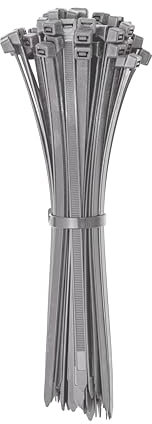 ERKO Fascette plastica grigio/argento 200 x 3,6 mm 100 pezzi breve, di cablaggio professionali, Resistente allatemperature, forte, Per il giardino, la casa, il garage, l'ufficio