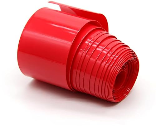 CTRSM Schrumpfschlauch, 20 m 18650 PVC-Schrumpfschlauch rot, Breite 29,5 mm ~ 280 mm, Folienhülle, Kabelhülse, Draht-Schrumpfschlauch, 1 Stück(90mm)