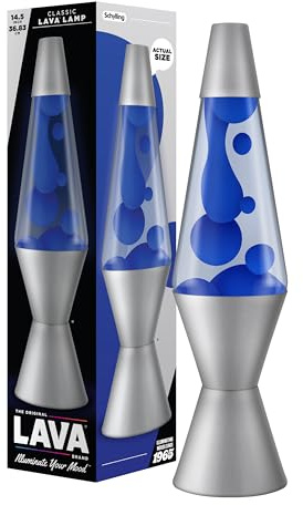 LAVA Lamp - 14.5- The Original Motion Lamp - Blue and Clear Liquid with Silver Base - Item #2113
