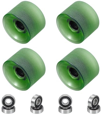PATIKIL 70mm Skateboard Räder 1 Set 78A Härte Street Wheels PU Cruiser Räder mit 608RS Lagern für Skateboards Ersatz, Frosted Green
