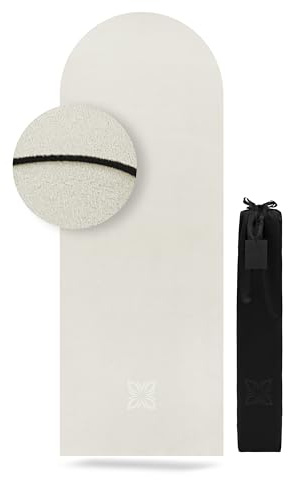 OMNANA® Yogamatte & Pilatesmatte – Rutschfest & feuchtigkeitsabsorbierend – Mikrofaser-Oberfläche mit Naturkautschuk für Yoga, Pilates & Fitness – Gelenkschonende Gymnastikmatte – 190x70cm, 4mm dick