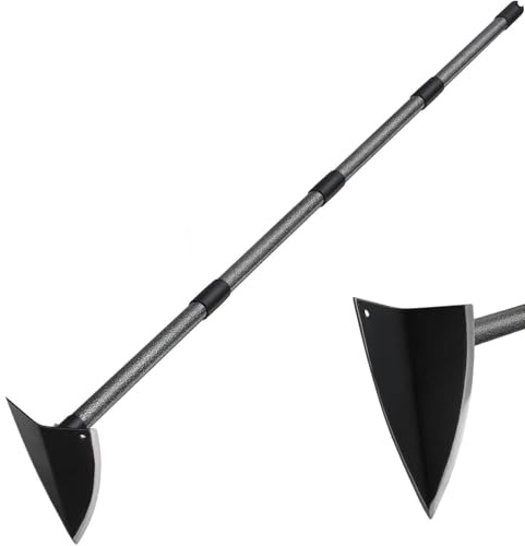 Binette triangulaire robuste de 182 cm avec long manche pour jardinage, désherbage, desserrage, culture