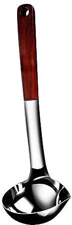 SECFOU Colino Da Cucina Acciaio Inossidabile Con Manico Lungo Mestolo Per Filtrare Grasso e Separare Da Zuppe Utensile Pratico Per Cottura e Preparazioni Tavola Per Fonduta e Brodo