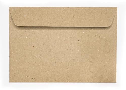 Kuvertwelt Selbstklebende Umschläge DIN C6 (162 x 114 mm) - Kraftpapier | Selbstklebende C6-Papierumschläge im 25er-Pack für schnelles Versenden von Briefen, Karten und Einladungen.