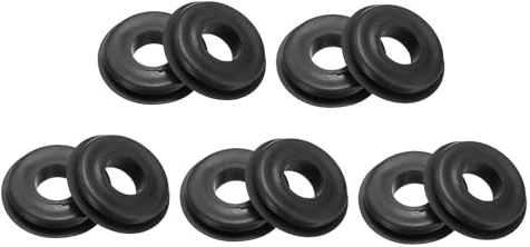 QUARKZMAN Sello Mano Alegre Arandelas Goma TPE Elásticas Redondas 10 Piezas | para Camiones Semirremolques Partes Manguera Aire Freno, Negro