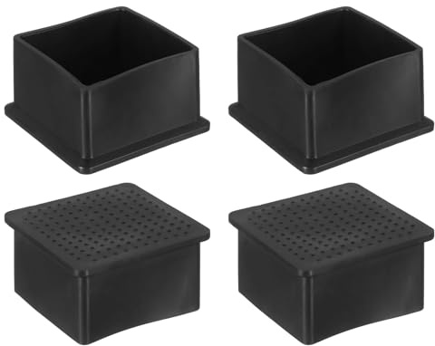 QUARKZMAN Cappucci per Gambe di Mobili in Plastica, 50x50mm, Nero, 4Pz