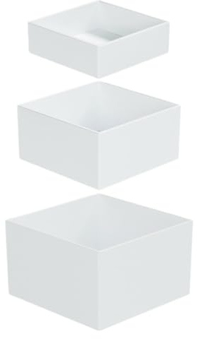 Presentoir Aperitif Buffet Cube, Support Gateau 3x Boîtes Acryliques pour Les Supports D'affichage Alimentaire Avec Un Fond Creux pour Les Récipients de Table, Dessert, Bijoux, Figurines, 3 4 5 Pouces