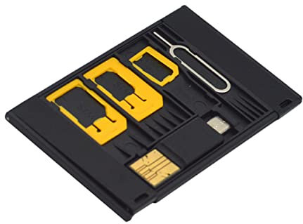FONDOTIN Kit Adaptador De Sim Nano a Micro y Lector De Tarjetas OTG Portátil Duradero 5 Piezas para Uso Móvil Colores Aleatorios
