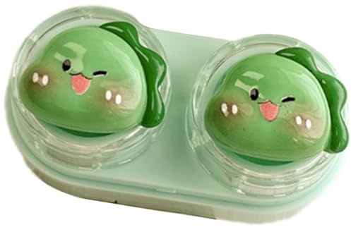 HDOYTXXM Kit di lenti a contatto per lenti da viaggio, doppio scomparto con design a prova di perdite, per lenti a contatto sicure Easy Carry Carry, verde