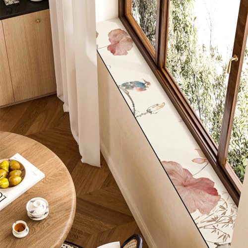 QHanky Diatomaceous Earth Window Sill Mat,10x100cm Quick Dry Mat,Non Slip Mats For Window Sill,Super Absorbent Anti Slip Rug With Non-Slip Backing,for Hallway Bedroom Home (Multicolour B)