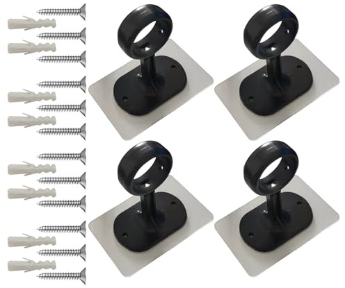 Yonuaret Support de Tringle à Rideau pour Plafond | Ensembles de Supports de Tringle à Rideau Fixation Plafond 4 Pièces,4 Pièces Fixation Adhésive Sans Perçage 2,5–3,2 cm Salle De Bain Location