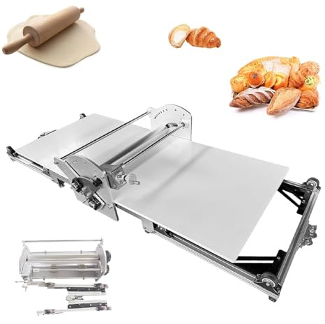 Srotolatrice Pieghevole Elettrico Sfogliatrice Pasticceria Elettrico Pieghevole-Rullo Pasta In Acciaio Inossidabile Per Impasto Pasticceria Per Croissant Pizza E Panetteria Domestica E Commerciale