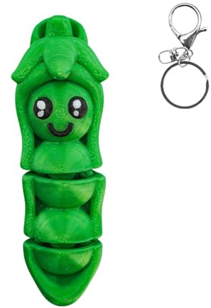 LAIOUSN Llavero de plástico animado con vainas de guisantes, llavero resistente y ligero, accesorio de coche para creadores de tendencias