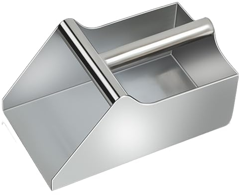 Pala in acciaio per uso alimentare – Cucchiaio per ghiaccio in metallo superiore, cucchiaio da cucina resistente con finitura a specchio per il ghiaccio | versatile fabbricatore di ghiaccio, pala