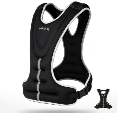 SAKAE AirFlow Weighted Vest for Walk, Running,Weight Loss, Strength Workout | Ventilated back to support clearer skin on your back, Adjustable Bust, Waist & Side straps, Balanced iron-sand weights.