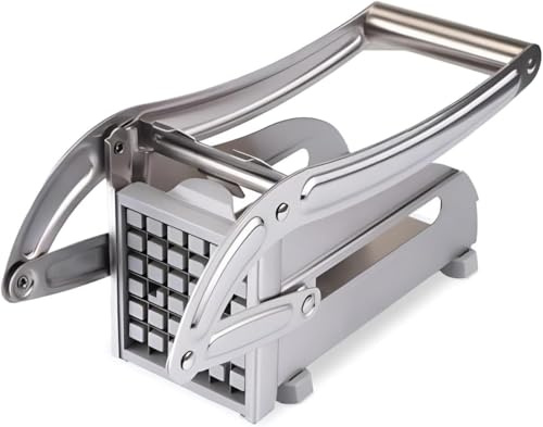 PNJB Potato Chipper Cu-tter, Stainless Steel, Manual Cu-tter, Stability and Durability, Professional Vegetable Slicer for Potatoes, Carrots, Cucumbers & Homemade Fries