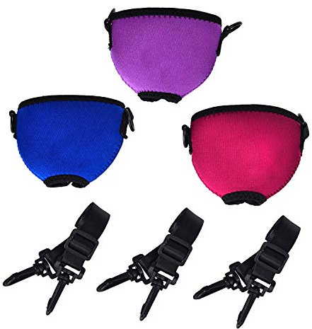 Beautyflier Wine Glass Insulator/Drink Holder/Neoprene Sleeve with Adjustable Neck Strap for Wine Walk (Blue/Burgundy/Purple)