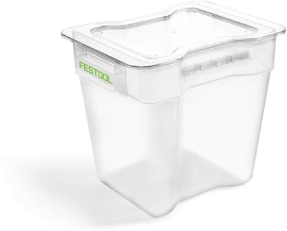 Festool Auffangbehälter VAB-20/1 – Vorabscheider, 20 l, stapelbar | Transparenter Staubbehälter für Festool Sauger – 395 x 295 x 350 mm, 1 Stück