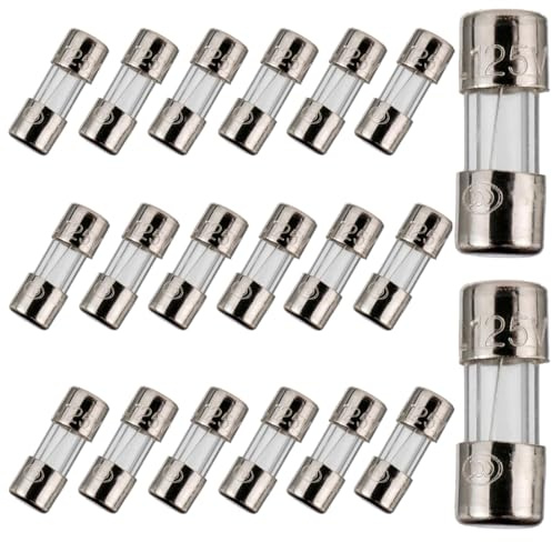 BOJACK Mini Fuse 3.6x10mm 3A 3amp 125V 0.14x0.39 Inch F3AL125V Fast-Blow Glass Fuses (Pack of 20)